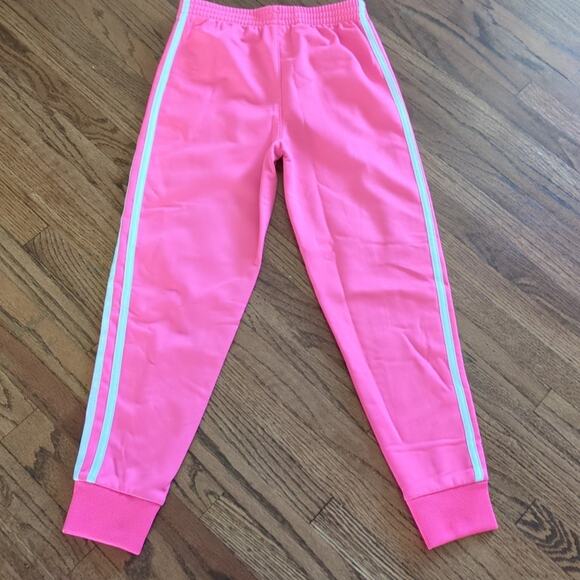 Adidas Girl's Kid's Core Tricot Tracksuit Barbie pink and white size 6X VGUC - Picture 8 of 9